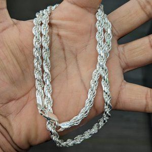 925 sterling silver rope chain 22 inches